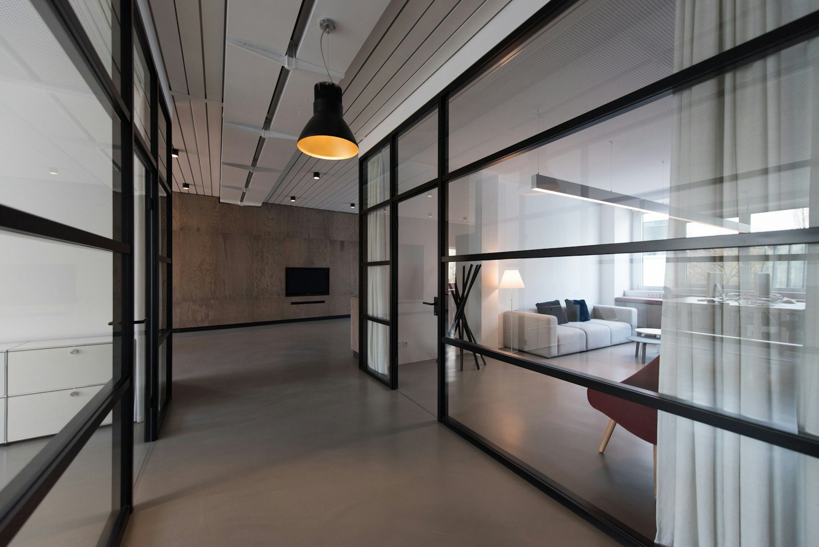 Shared office seating and work area